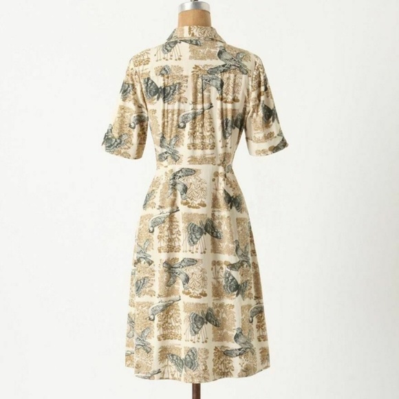 GIRLS FROM SAVOY Butterfly/Bird Shirtdress Pinwale Corduroy anthropologie - Picture 2 of 9